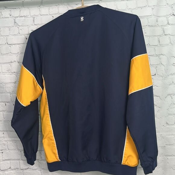 Vintage NAVY NCAA Football Windbreaker navy, yellow/white size Large - Picture 4 of 7